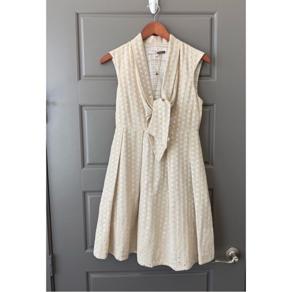 Lela Rose polka dot dress in ivory size 4